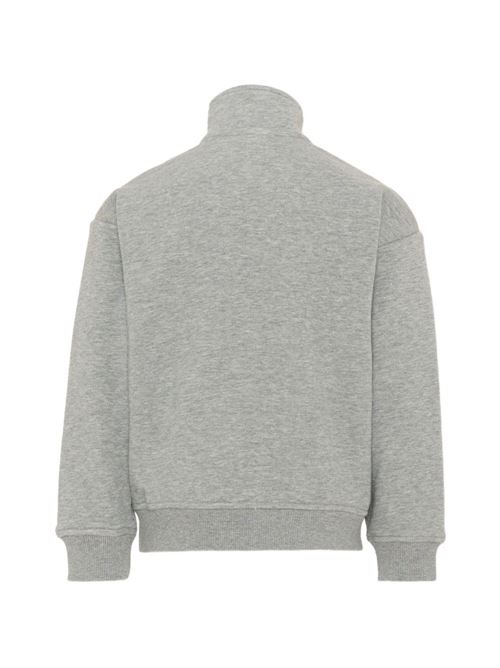 Felpa Calvin Klein Jeans Kids grigio mélange con collo alto, mezza zip e monogramma Calvin Klein Kids | LVCKTJB47BP7D